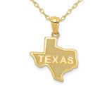 14K Yellow Gold State of Texas Pendant Necklace with Chain